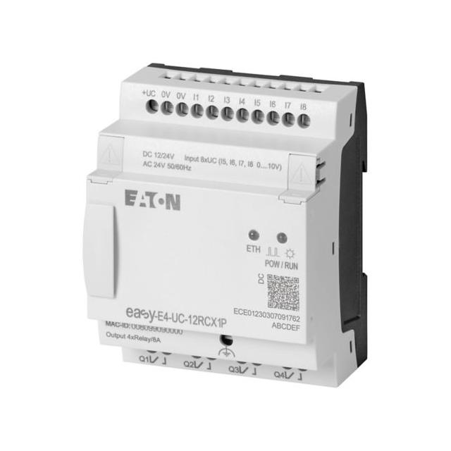 EASY-E4-UC-12RCX1P easyE4 Push-in 12-24VDC 24VAC 8DI(4AI) 4DO-R bez wyświetlacza 197505 EATON
