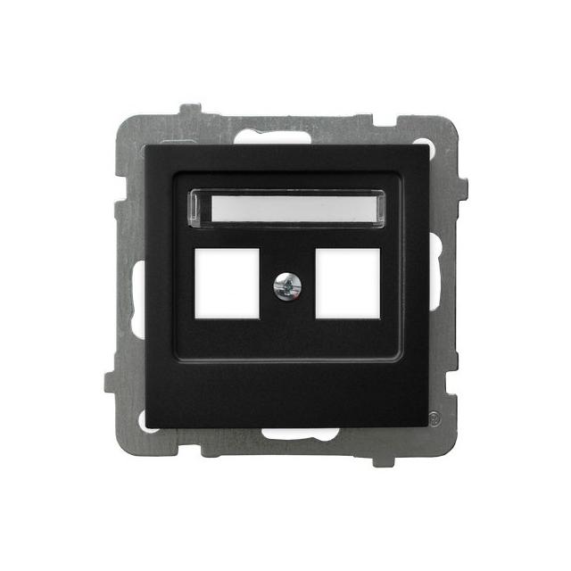 AS Obudowa gniazda podwójnego typu Keystone prosta - kolor czarny metalik