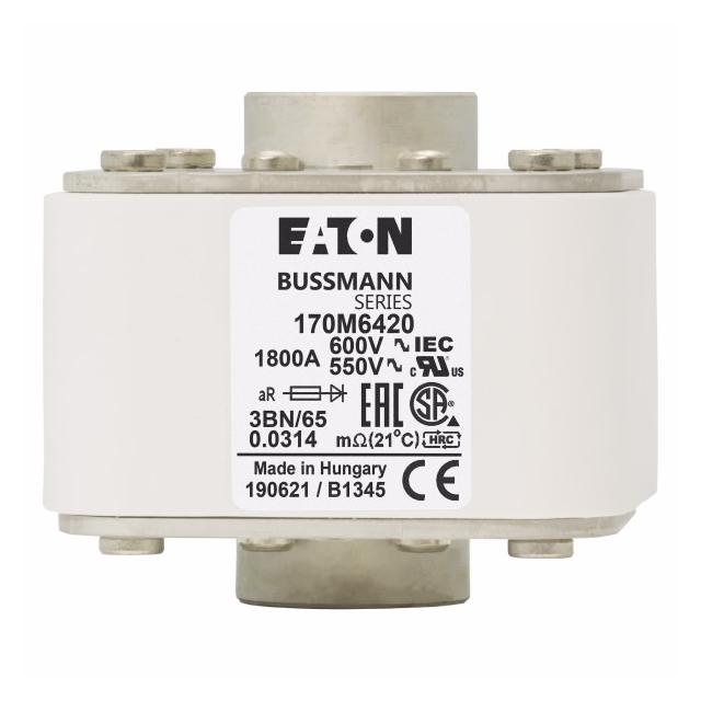 FUSE 1800A 600V 3BN/65 AR UR Wkładka szybka 1800A AC 600V rozmiar 3 76x92x53 mm aR IEC UL 170M6420 E