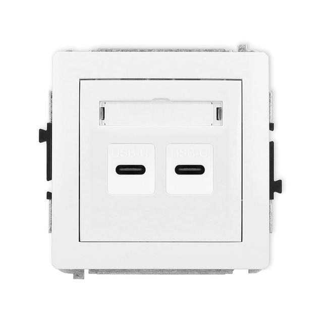 DECO Mechanizm gniazda podwójnego 2xUSB C-C biały