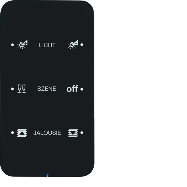 BERKER R.1 Sensor dotykowy potrójny konfigurowalny szkło czarny 75143165 HAGER