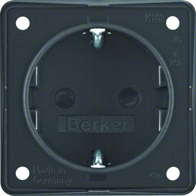 BERKER Integro Flow Gniazdo SCHUKO z podwyższoną ochroną styków antracyt 947792505 HAGER