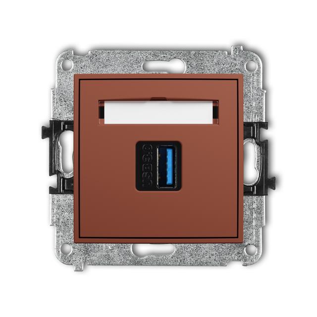 ICON Mechamizm gniazda pojedyncze USB typ A-A 3.0 terakota 63IGUSB-5 KARLIK