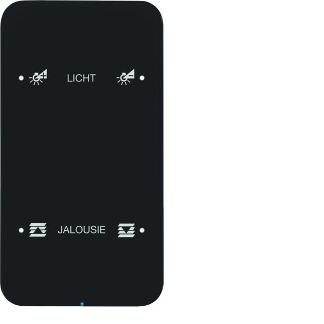 BERKER R.1 Sensor dotykowy podwójny konfigurowalny szkło czarny 75142165 HAGER