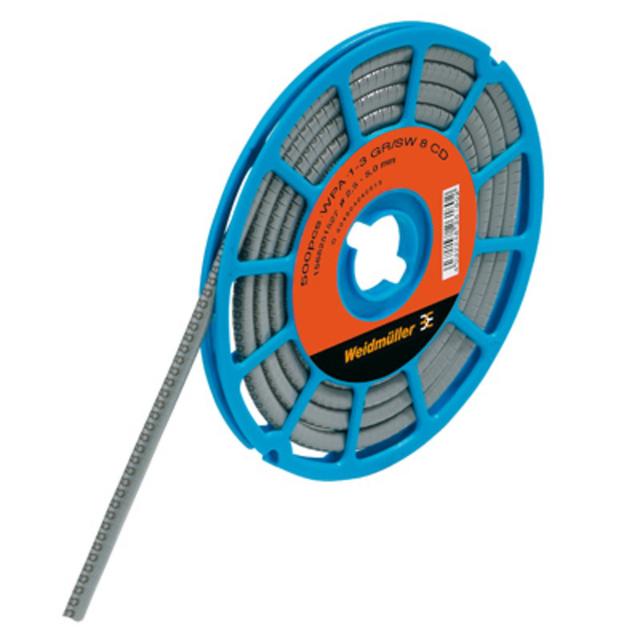 CLI C 02-3 GR/SW 8 CD System kodowania kabli, 1.3 - 3 mm, 3.4 mm, Nadrukowane znaki: Liczby, 8, PVC, miękkie, bez kadmu, szary /500szt./ 1568241527 WEIDMÜLLER