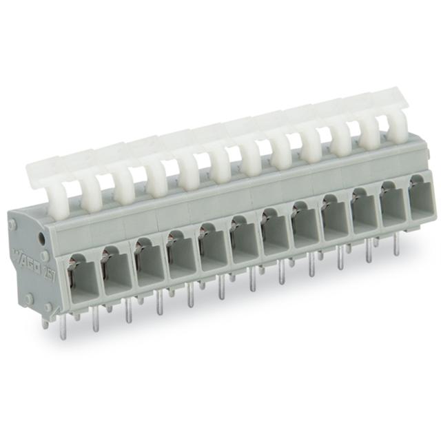 Listwa zaciskowa do płytek drukowanych 2‑torowa raster 5‑5,08mm szara 257‑452 /100szt./ WAGO