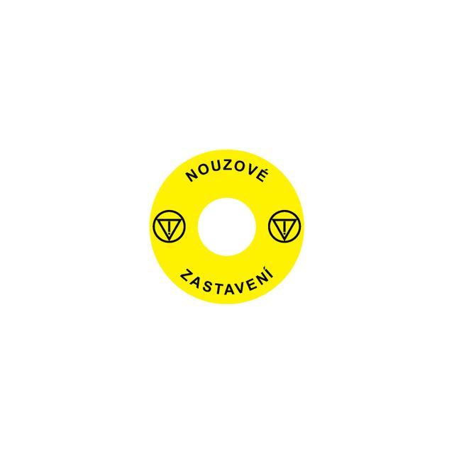 Ex9P1 H S6CZ Naklejka wyłącznika awaryjnego do Ex9P1 H średnica 60mm samoprzylepna żółta CZ