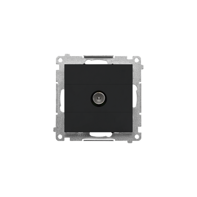 Simon 55 Gniazdo antenowe TV pojedyncze Do instalacji indywidualnych Czarny mat