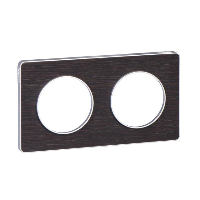 Odace Touch ramka 2-krotna podstawa aluminium wenge S53P804P Schneider
