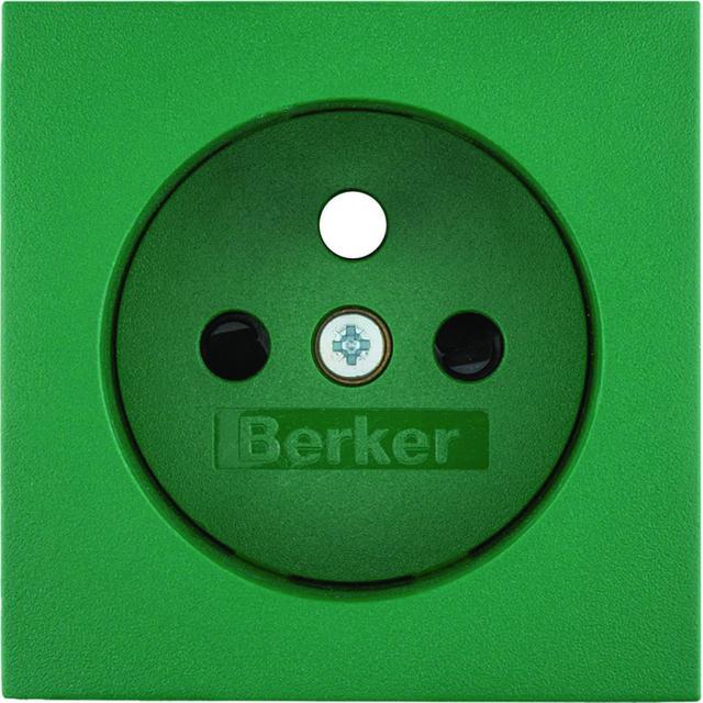 BERKER B.3/B.7 Płytka czołowa z przysłonami styków do gniazda z uziemieniem zielony 3965760063 HAGER