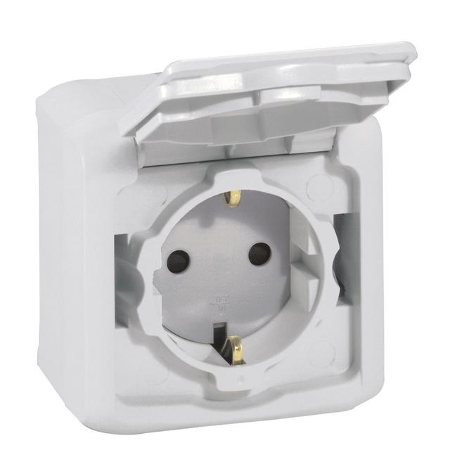 Forix IP44 Gniazdo Pojedyncze Z Uziemieniem Schuko 16A 250V Szare 782393 LEGRAND
