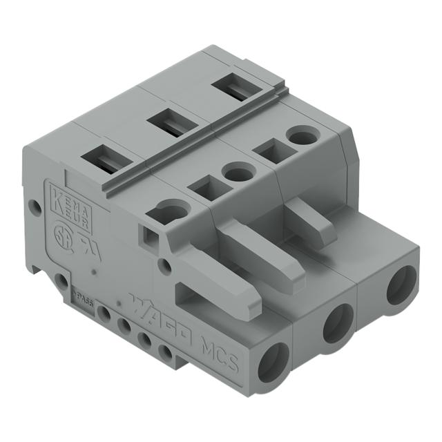 MCS-MIDI Classic gniazdo 3-bieg. szare raster 7,5 mm /100szt./ WAGO