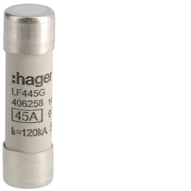 Wkładka bezpiecznikowa cylindryczna CH-14 14x51mm gG 45A 500VAC LF445G HAGER