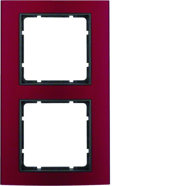 BERKER B.3 Ramka podwójna aluminium czerwony/antracyt 10123012 HAGER