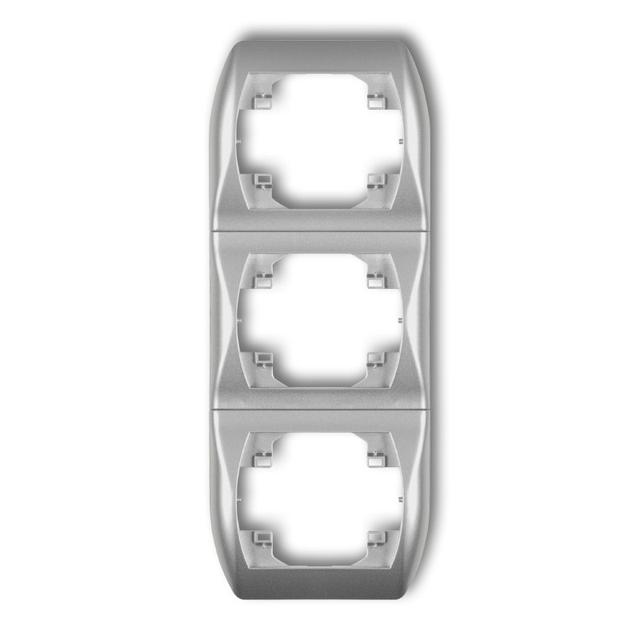 TREND Ramka pionowa potrójna srebrny metalik