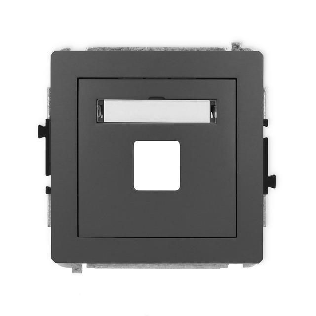 DECO Mechanizm gniazda multimedialnego pojedynczego bez modułu (standard Keystone) grafitowy mat