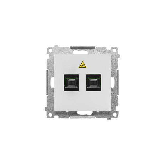 Simon 55 Gniazdo światłowodowe / optyczne podwójne SC/APC Jasnoszary mat