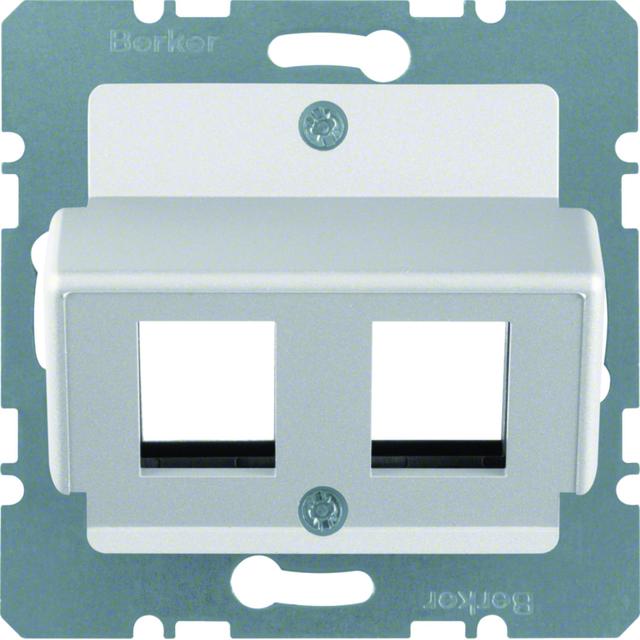 BERKER B.Kwadrat/B.7 Płytka czołowa do gniazda modularnego Krone aluminium mat lakierowana 14641404