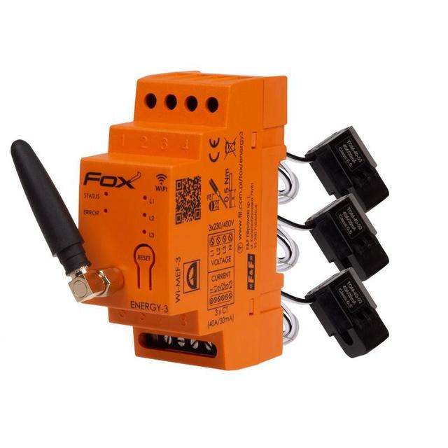 Monitor energii elektrycznej WI-FI 3F+N,FOX ENERGY 3 WI-MEF3 40A WI-MEF-3 WI-MEF-3-40 F&F