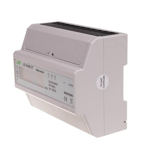 Licznik energii elektrycznej - trójfaz. z programowalną przekładnią RS-485 MODBUS LCD kl.1 LE-03M-CT F&F