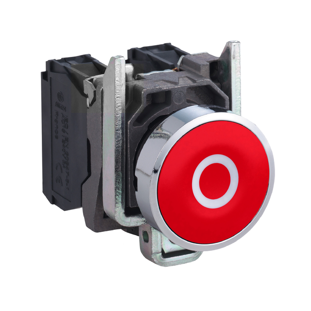 Harmony XB4 Przycisk płaski czerwony metalowy XB4BA4322 Schneider