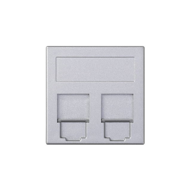 Simon Connect Płytka S500 2x RJ z osłonami NEXANS aluminium