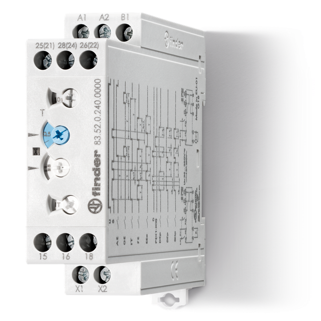 Przekaźnik czasowy modułowy serii 83: 2P 12A 24…240V AC/DC 83.52.0.240.0000 /5szt./ FINDER