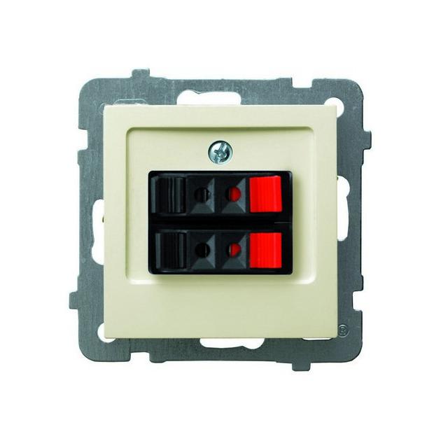 AS Gniazdo głośnikowe podwójne - kolor ecru