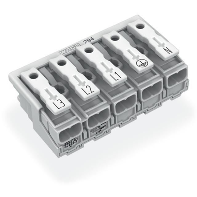 Złączka zasilająca 5‑biegunowa ze stopkąmi bez styku PE 294‑5015 /250szt./ WAGO