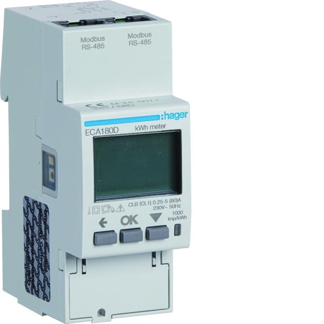 agardio.measure Licznik energii elektrycznej 1-fazowy, 80A 2M, AGARDIO, MID ECA180D HAGER