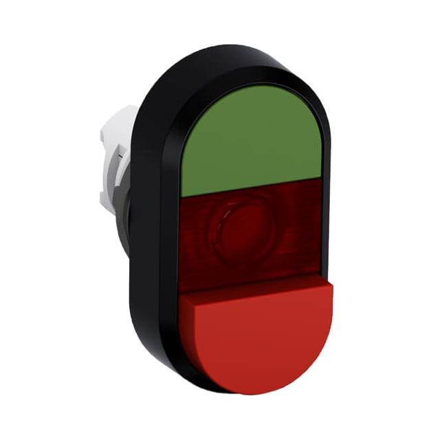 Przycisk podwójny bez tekstu czerwone pole podświetlany MPD12-11R