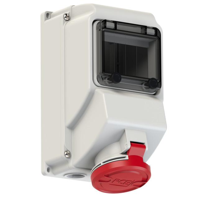 GNIAZDO Z MIEJSCEM NA WYŁĄCZNIK NA SZYNĘ DIN TH 35 32A 400V 3P+Z IP44 75243-6 PCE