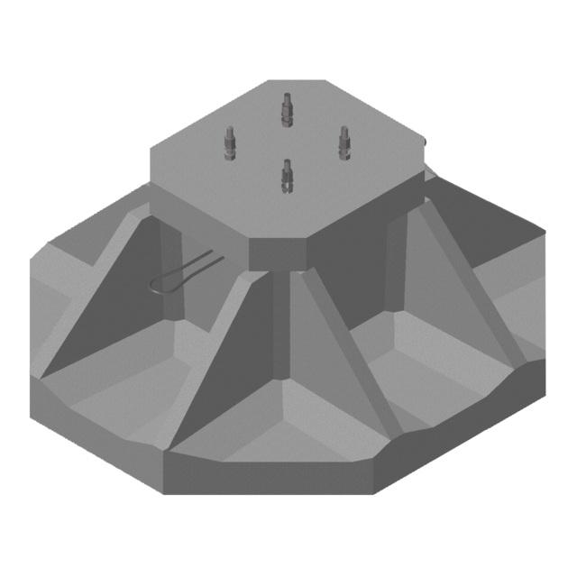 Prefabrykowany fundament betonowy C50/60 do masztów odgromowych UFL 13,35 / 16,36 / 19,35 m