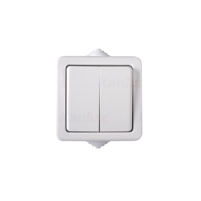 TEKNO Łącznik świecznikowy 250V biały IP54 33495 KANLUX