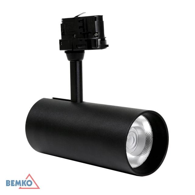 SPOT COB VERKO CZARNY 3-FAZOWY 30W 3000K 2400LM 36°