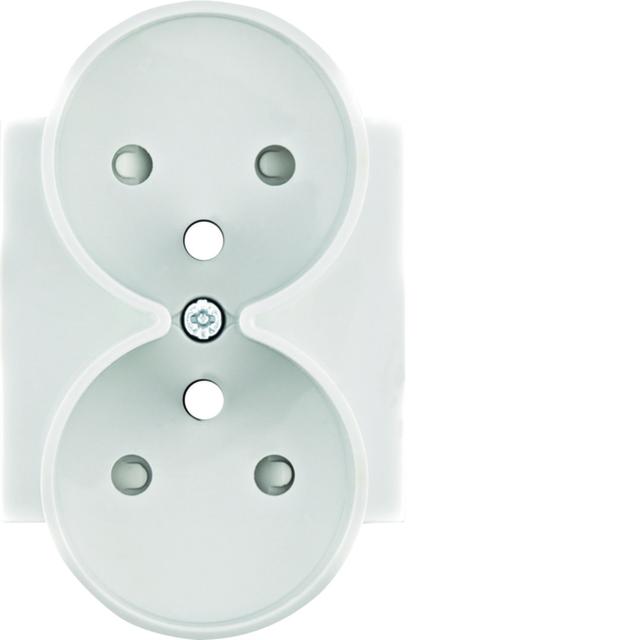 lumina Płytka czołowa do gniazda z uziem. podwójnego z przysłonami styków biały