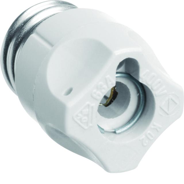 Główka bezpiecznikowa z tworzywa D02 PSK02 E18 63A 400VAC 250VDC plombowana LE18SIP HAGER