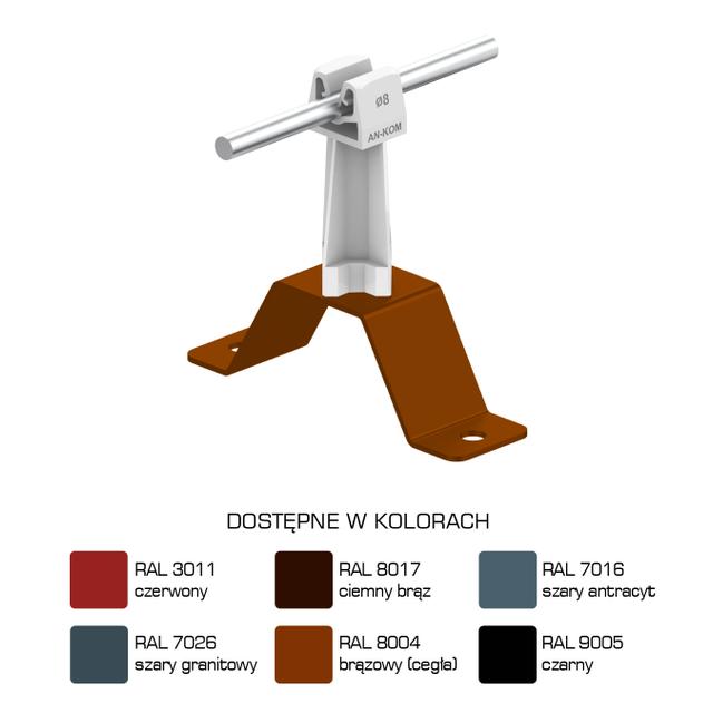 Uchwyt na pł.prof.stalow.Z-zatrzask H=7cm/LA/ słupek szary