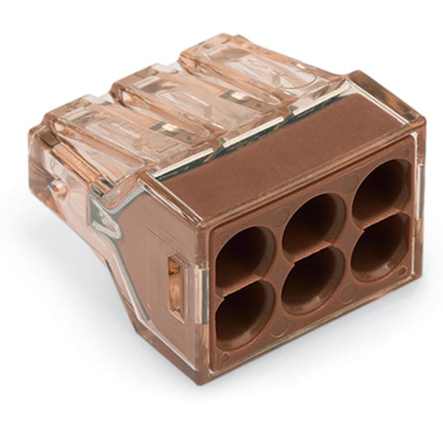 złączka do puszek instalacyjnych 6 x 4 mm2 brązowo-przezr./brązowa