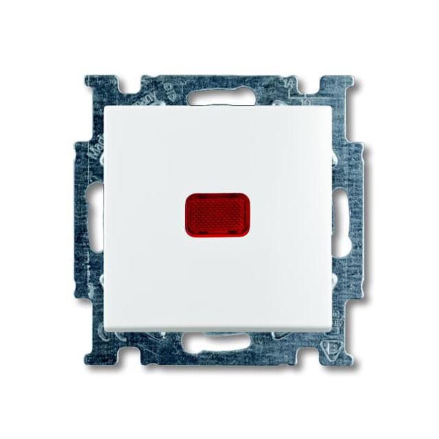 BASIC55 Wyłącznik z klawiszem schodowy z zaciskiem N, Z lampką neonową biały alpejski