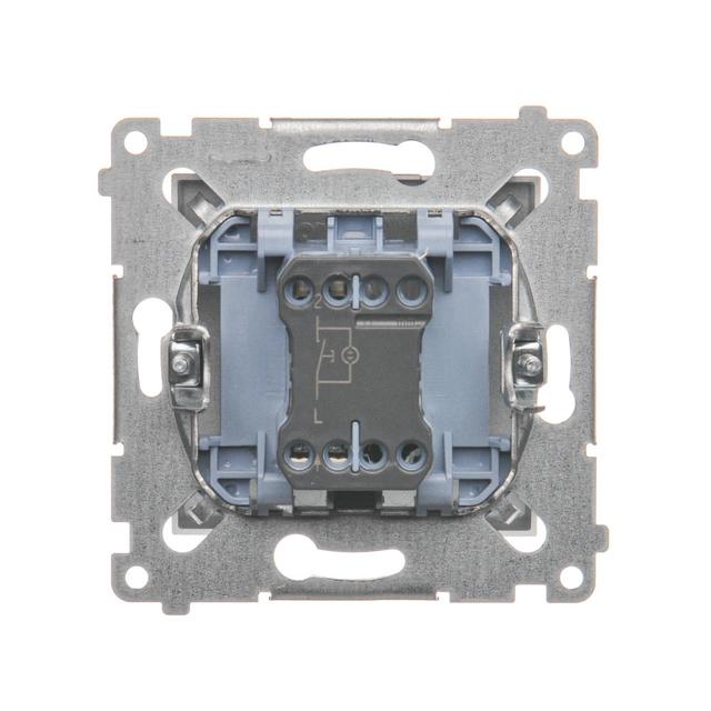 Simon 54 Przycisk pojedynczy zwierny z podświetleniem LED bez piktogramu 16A z. śrub. srebrny mat