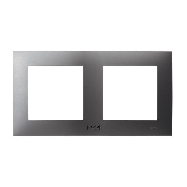 SZAFIR Ramka podwójna do łączników IP-44 - kolor szary mat
