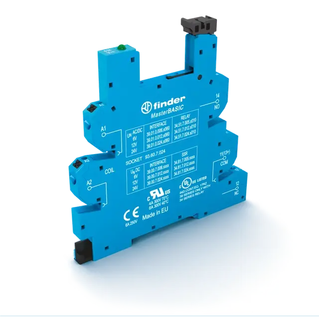 Gniazdo MasterBASIC do przekaźników serii 34; zaciski push-in, 93.60.8.230