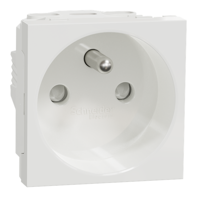 Nowa Unica, Gniazdo 2P+PE 16A z przesłonami, białe