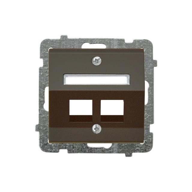 SONATA Obudowa gniazda podwójnego typu Keystone skośna - kolor czekoladowy metalik