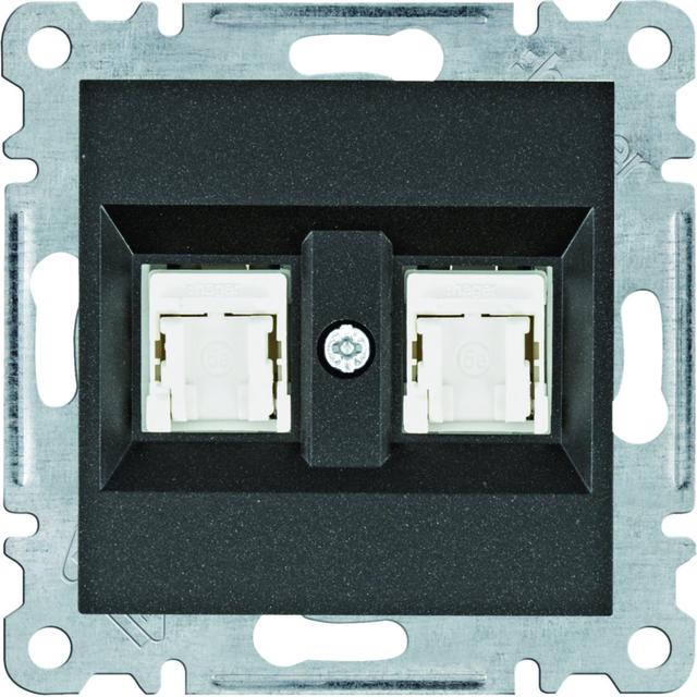 lumina Gniazdo komputerowe podwójne RJ45 kat.5e UTP czarny WL2123 HAGER
