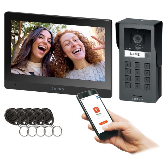 Zestaw wideodomofonowy jednorodzinny GADI 2-żyłowy Wi-Fi ekran dotykowy Full HD RFID 125k OR-VID-MA-1085/B ORNO