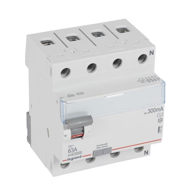 Wyłącznik Różnicowoprądowy 4P 63A 0,3A Typ AC P304 TX3 411729 LEGRAND