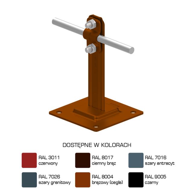 AN-11G/LA/-N Uchwyt na płytce stalowej H=12cm Z-śruba/LA/