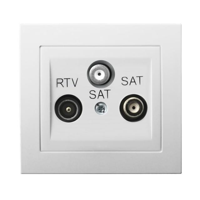 KIER Gniazdo antenowe RTV-SAT z dwoma wyjściami SAT kolor biały GPA-W2S/00 OSPEL